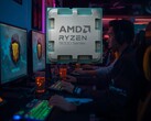网吧中展示的 AMD Ryzen 7 9800X3D CPU（图片来源：AMD，有删改）