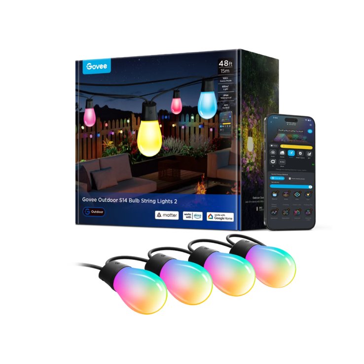 Govee Smart Outdoor S14 Bulb String Lights 2（图片来源：Govee）