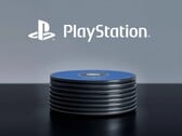 桌面上的PS5光盘上方显示着PlayStation标志