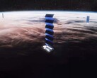 星链（Starlink）卫星示意图。(图片来源：SpaceX）