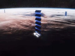 星链（Starlink）卫星示意图。(图片来源：SpaceX）