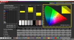 CalMAN ColorChecker (Profile: Native, target color space P3)