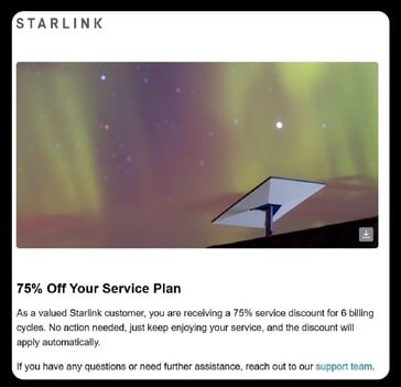 在加拿大，Starlink 服务费折扣可达 75%。(图片来源：Jeff Evely/X）
