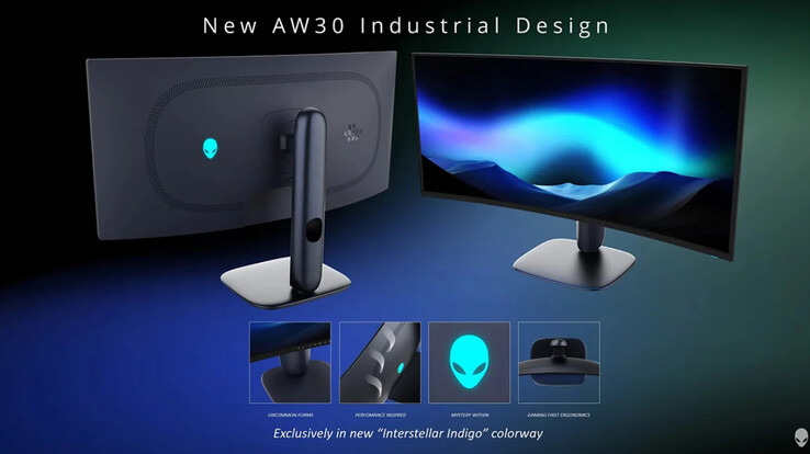 Alienware AW3425DW 是戴尔全新 AW30 "工业设计 "的早期代表作。(图片来源：戴尔）