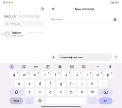 键盘布局(GBoard) - 主显示屏 - 横向模式