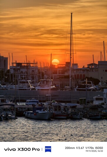 Vivo X300 Pro 使用长焦变焦器默认设置。