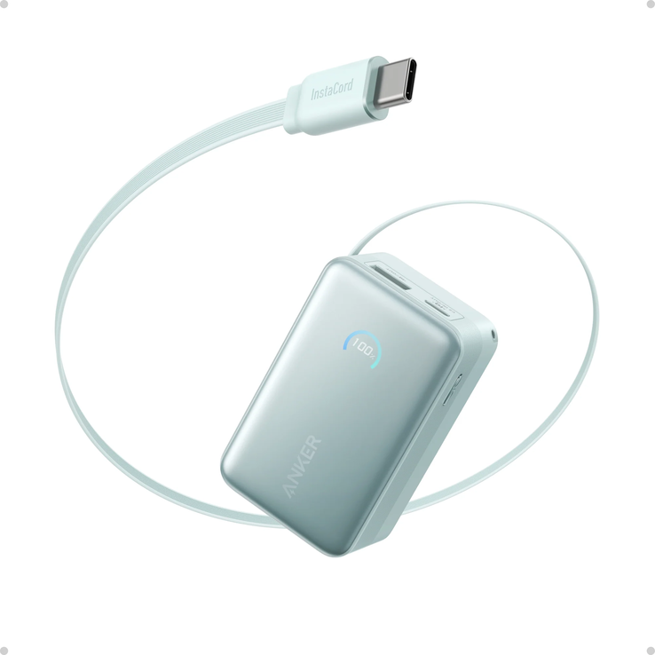 Anker Nano Power Bank（10K、45W、内置可伸缩 USB-C 电缆）。(图片来源：Anker）