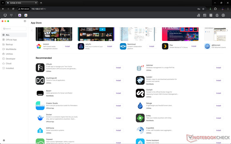 ZettOS 上的应用程序商店