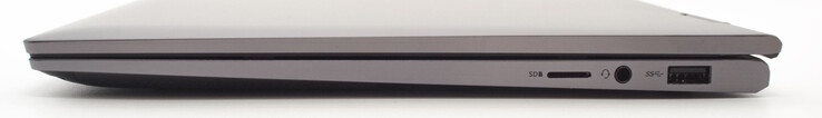 右边：microSD读卡器，3.5毫米耳机插孔，USB类型-A