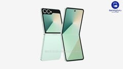 即将推出的Galaxy Z Flip7 的非官方渲染图。（图片来源：OnLeaks 和 SammyGuru）