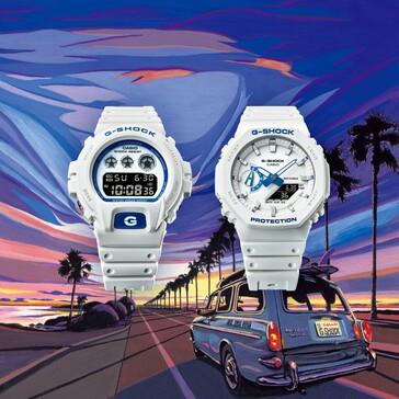 从左到右卡西欧 G-Shock DW-6900HDS-7A1 和 GA-2100HDS-7A1。(图片来源：卡西欧）