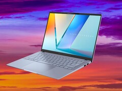 在我们的 WLAN 测试中，得益于英特尔 Lunar Lake APU，华硕 Vivobook S 14 的电池续航时间超过了 17 小时。(图片来源：华硕，Unsplash，已编辑）