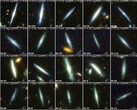 詹姆斯-韦伯太空望远镜拍摄的彩色合成图像，显示盘状星系（图片来源：JWST）