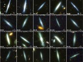 詹姆斯-韦伯太空望远镜拍摄的彩色合成图像，显示盘状星系（图片来源：JWST）