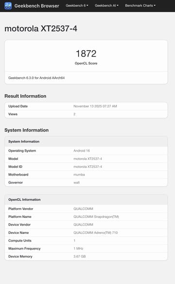(图片来源：Geekbench - 已编辑）