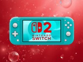Switch Lite 上印有任天堂 Switch 2 徽标（图片来源：任天堂美国公司，有删改）