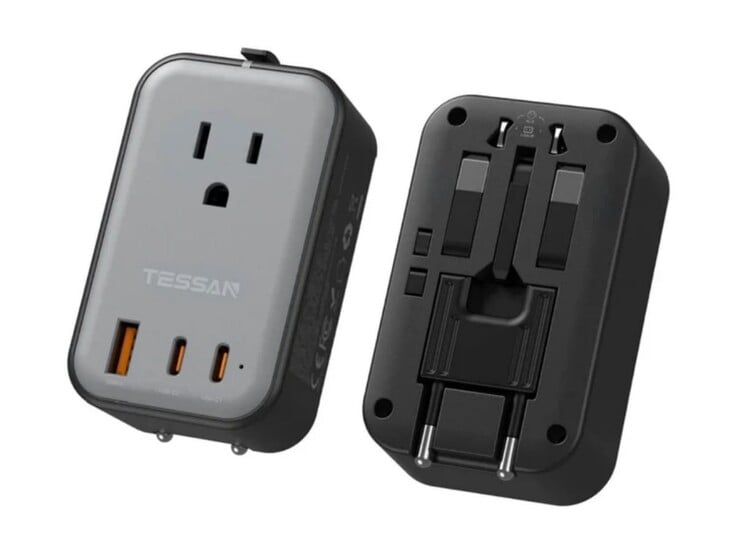 Tessan 超薄通用旅行适配器 PD 20W。(图片来源：Tessan）