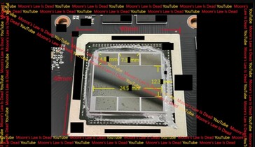 40x40毫米的Navi 32封装内的Navi 31 GPU。(来源: MLID)