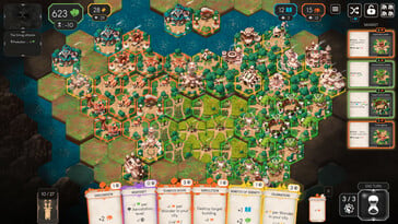 图中:Dawnmaker 的游戏截图。