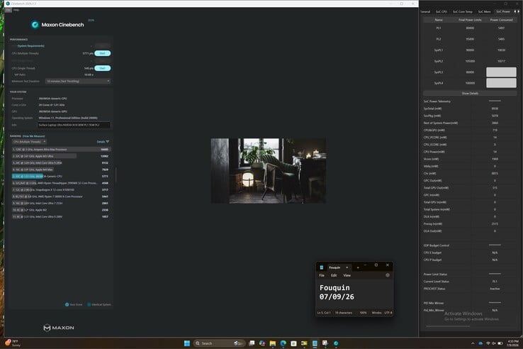 英伟达 RTX Spark 在 Cinebench 2026 中的得分
