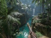 一张展示《绿地狱》中丛林场景的图片，该游戏目前正在 Steam 上发售。