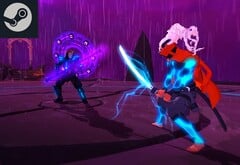 快节奏 Boss rush 游戏《Furi》在 Steam 上以历史最低价发售。经过编辑的游戏截图。(图片来源：Steam）