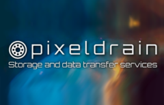 网站徽标周围环绕着艺术家印象中的空间（图片来源：PixelDrain - 已编辑）