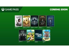 Xbox Game Pass 的宣传图片，展示了将于 2025 年 4 月加入该服务的九款新游戏的封面图。(图片来源：微软）