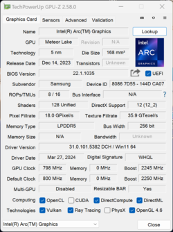 GPU-Z 英特尔弧形图形处理器