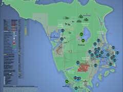 带有游戏内名称和地点的《GTA 6》互动地图。(图片来源：kalterapfel123)