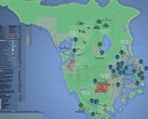 带有游戏内名称和地点的《GTA 6》互动地图。(图片来源：kalterapfel123)