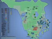 带有游戏内名称和地点的《GTA 6》互动地图。(图片来源：kalterapfel123)