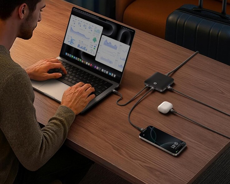 Anker Nano 充电器（130 瓦，6 个端口）。(图片来源：Anker via Amazon）
