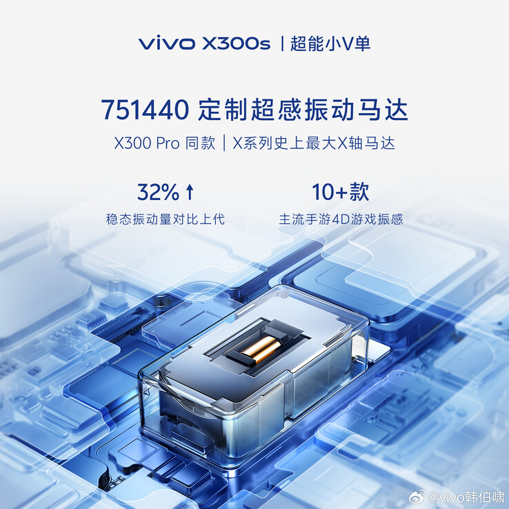 vivo X300s 的官方宣传图片，包括显示屏、扬声器和摄像头的详细信息。