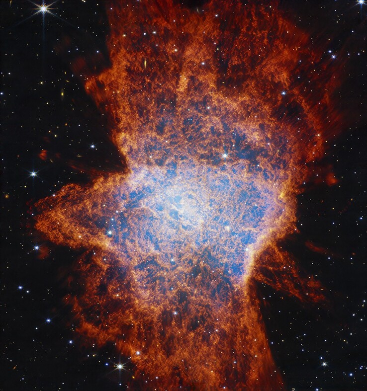 行星状星云 NGC 6072 的近红外图像（图片来源：NASA、ESA、CSA 和 STScI）