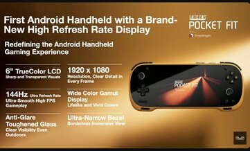 Konkr Pocket Fit 将采用 IPS LCD 面板，分辨率为 1080p，刷新率为 144Hz。(图片来源：Ayaneo）