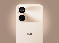 HMD Vibe 2 设计新颖，摄像头模块更大。(图片来源：HMD Global，通过 JB Hi-Fi）。