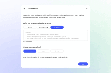 现在可以通过配置图标对聊天进行个性化设置。(图片来源：Google）