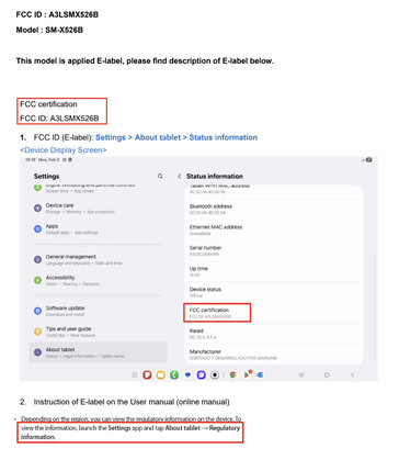 Galaxy Tab S10 FE。(图片来源：FCC）