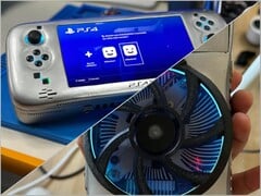 配备GTX 750风扇的PS4便携版V2(风扇位于机身背面)。