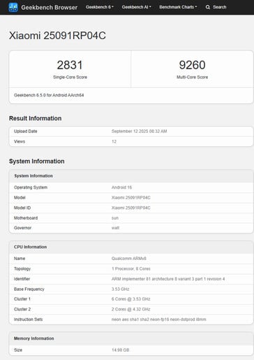 (图片来源：Geekbench）