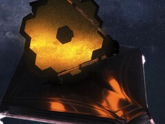 詹姆斯-韦伯太空望远镜发现了第一颗系外行星。(图片来源：NASA/Adriana Manrique Gutierrez）。