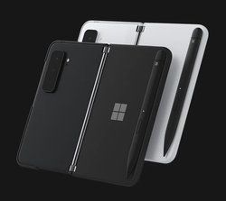 微软Surface Duo 2的黑曜石色和冰川色