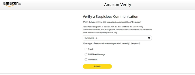 Amazon 验证