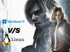 生化危机 Requiem》图样与 Windows 11 和 Linux 对比图。