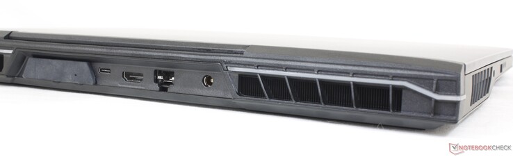 后部。水冷却器附件，USB-C w/Thunderbolt 4 + DisplayPort 1.4，RJ-45 2.5 Gbps，AC适配器