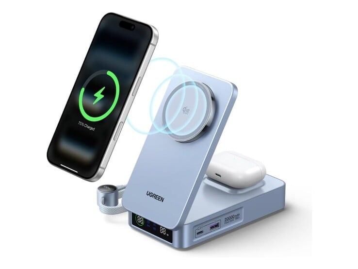 Ugreen MagFlow Qi2 25W 多功能移动电源。(图片来源：Ugreen）