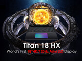 微星即将推出的 Titan 18 HX 采用 18 英寸 4K 120 Hz 超大迷你 LED 面板。(图片来源：微星）