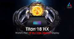 微星即将推出的 Titan 18 HX 采用 18 英寸 4K 120 Hz 超大迷你 LED 面板。(图片来源：微星）