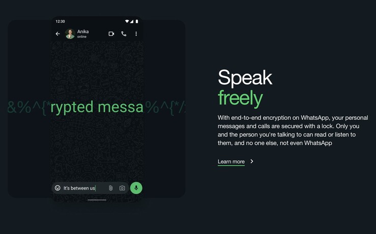 WhatsApp 声称用户聊天是端到端加密的，而最新的诉讼却与此相反。(图片来源：WhatsApp）